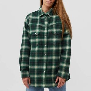 Levi's Dorsey Western Women's Forest Green Plaid Shirt Jacket